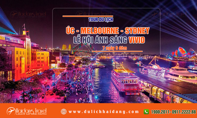 Tour du lịch Úc Molbourne Sydney lễ hội ánh sáng Vivid 7 ngày 6 đêm